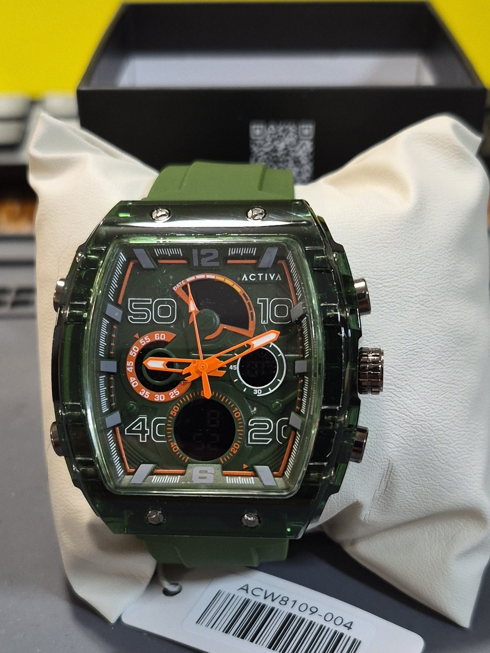 Ativa Green and Orange Sport Chronograph Watch
